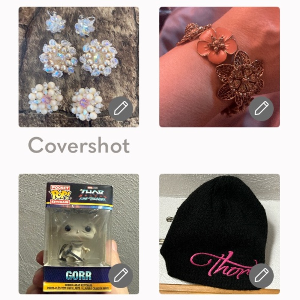 THOR cap+GORR Funko🔑⛓️+🌸Earrings screw/clip on 3 pair+🌻3.25 stretch bracelet